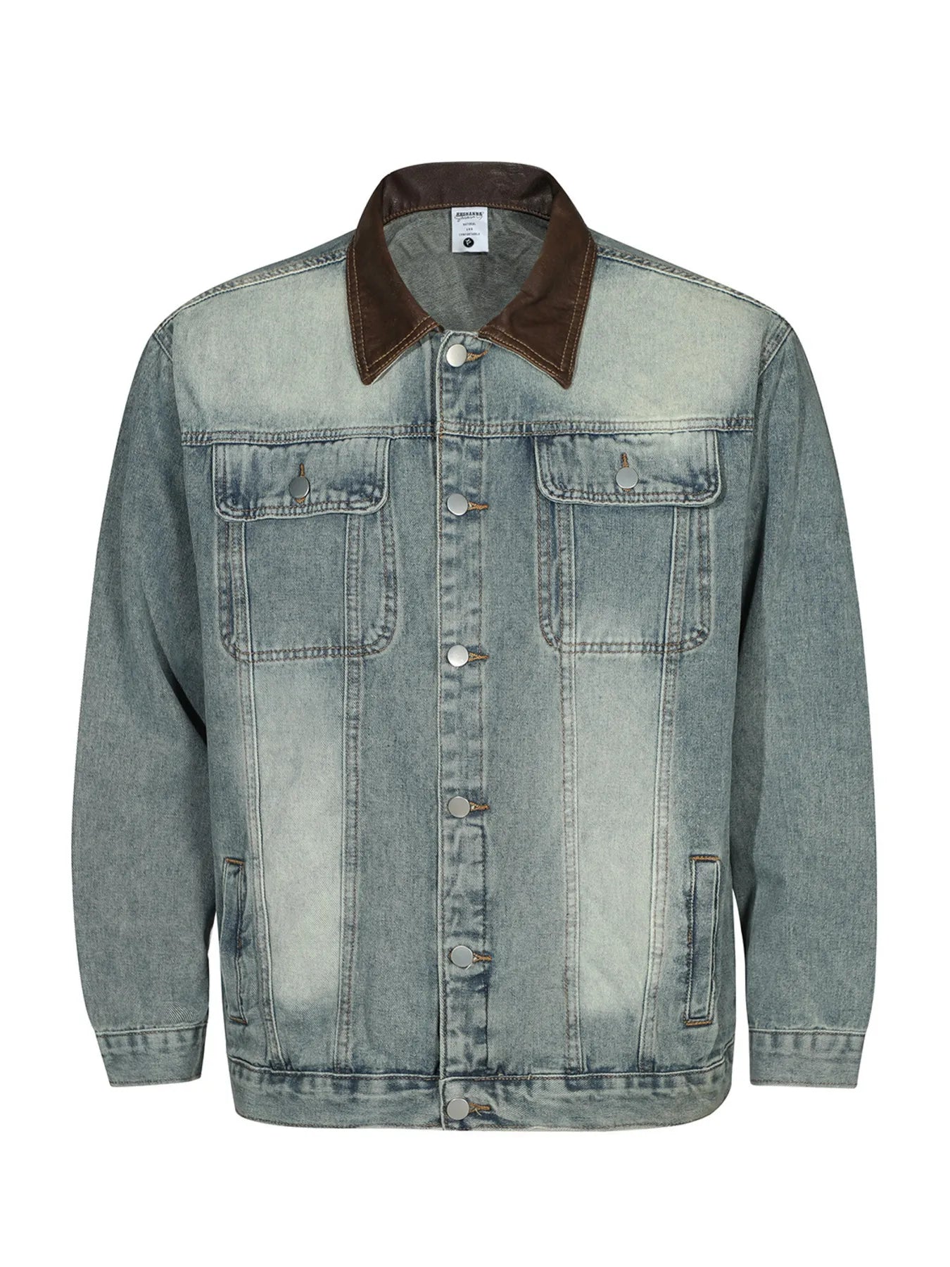 Men's Button Up Long Sleeve Denim Jacket