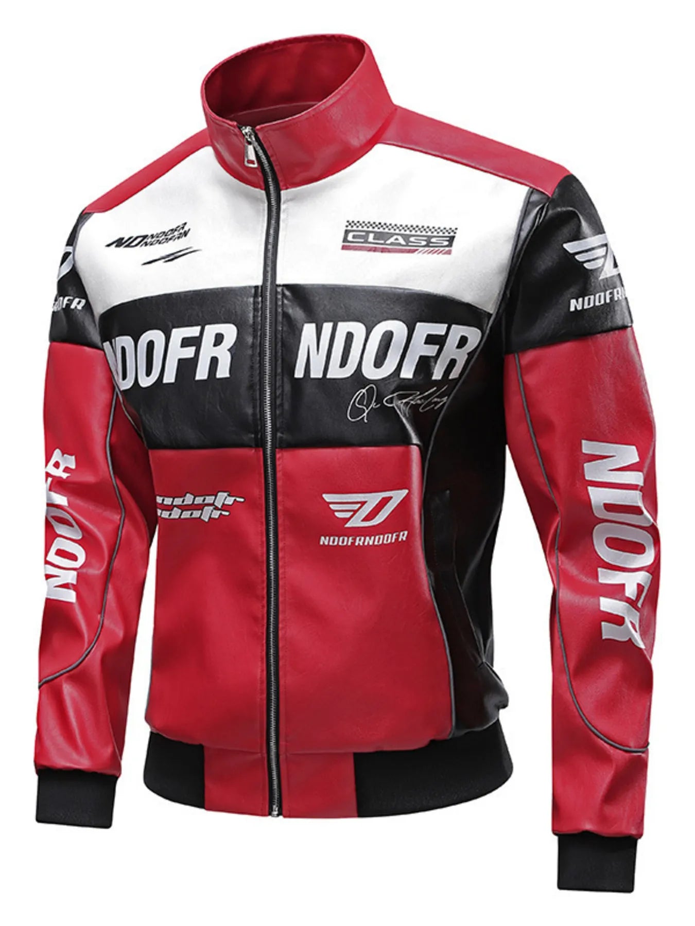 Men's Plus Size Zip Up Leather Jacket