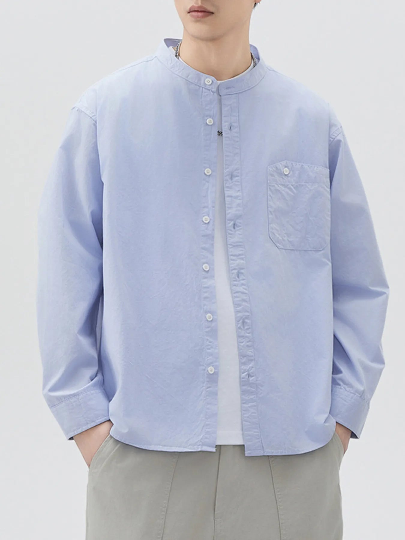 Men's Plus Size Button Up Long Sleeve Shirt