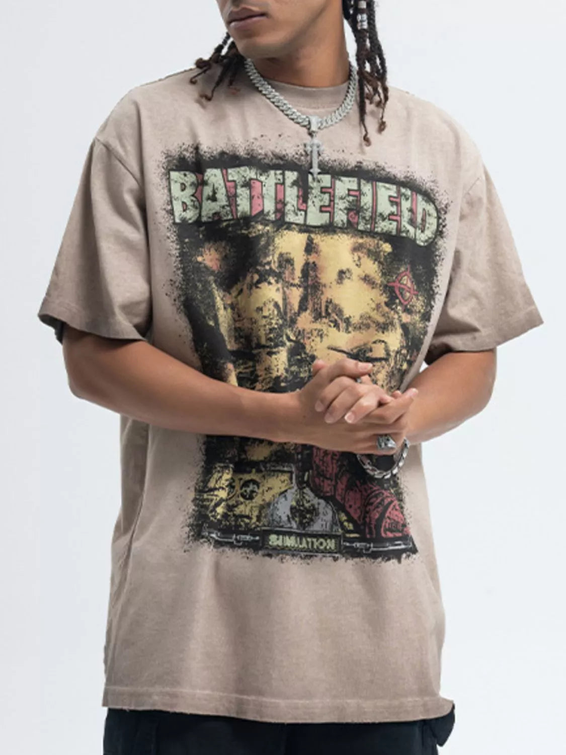 Men's Graphic Round Neck Short Sleeve T-Shirt