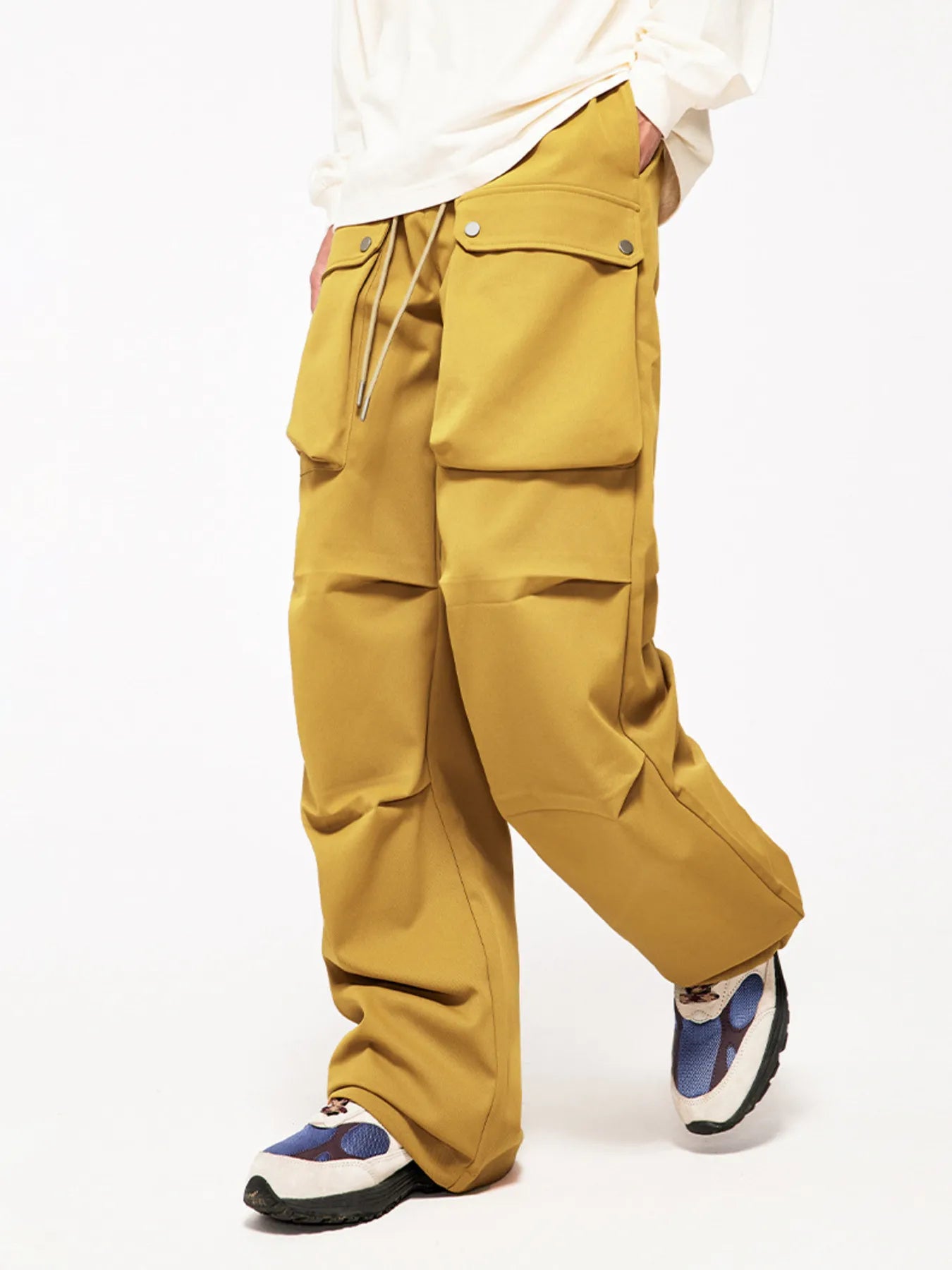 Men's Drawstring Wide Leg Cargo Pants