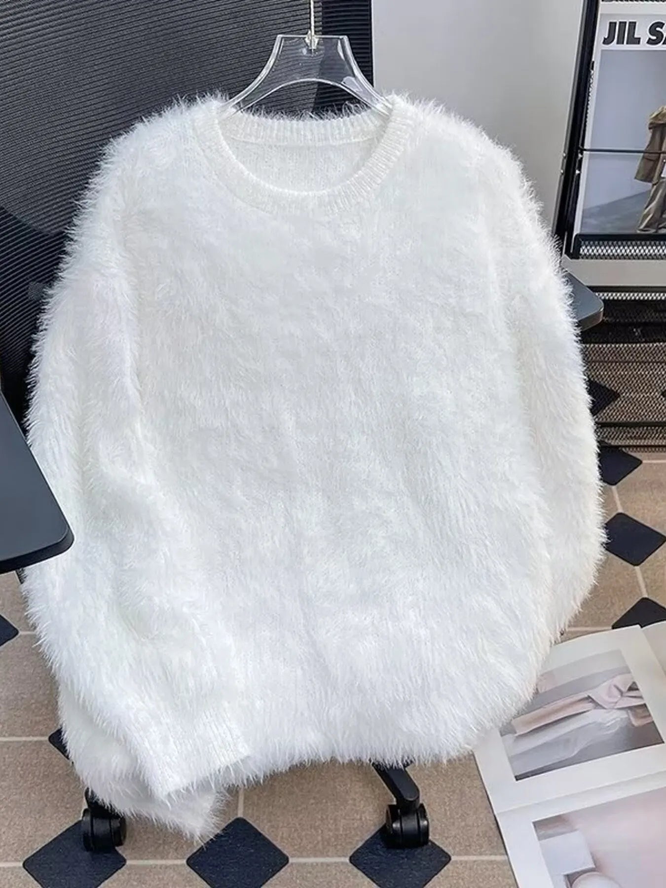 Men's Fluffy Knit Pullover Sweater