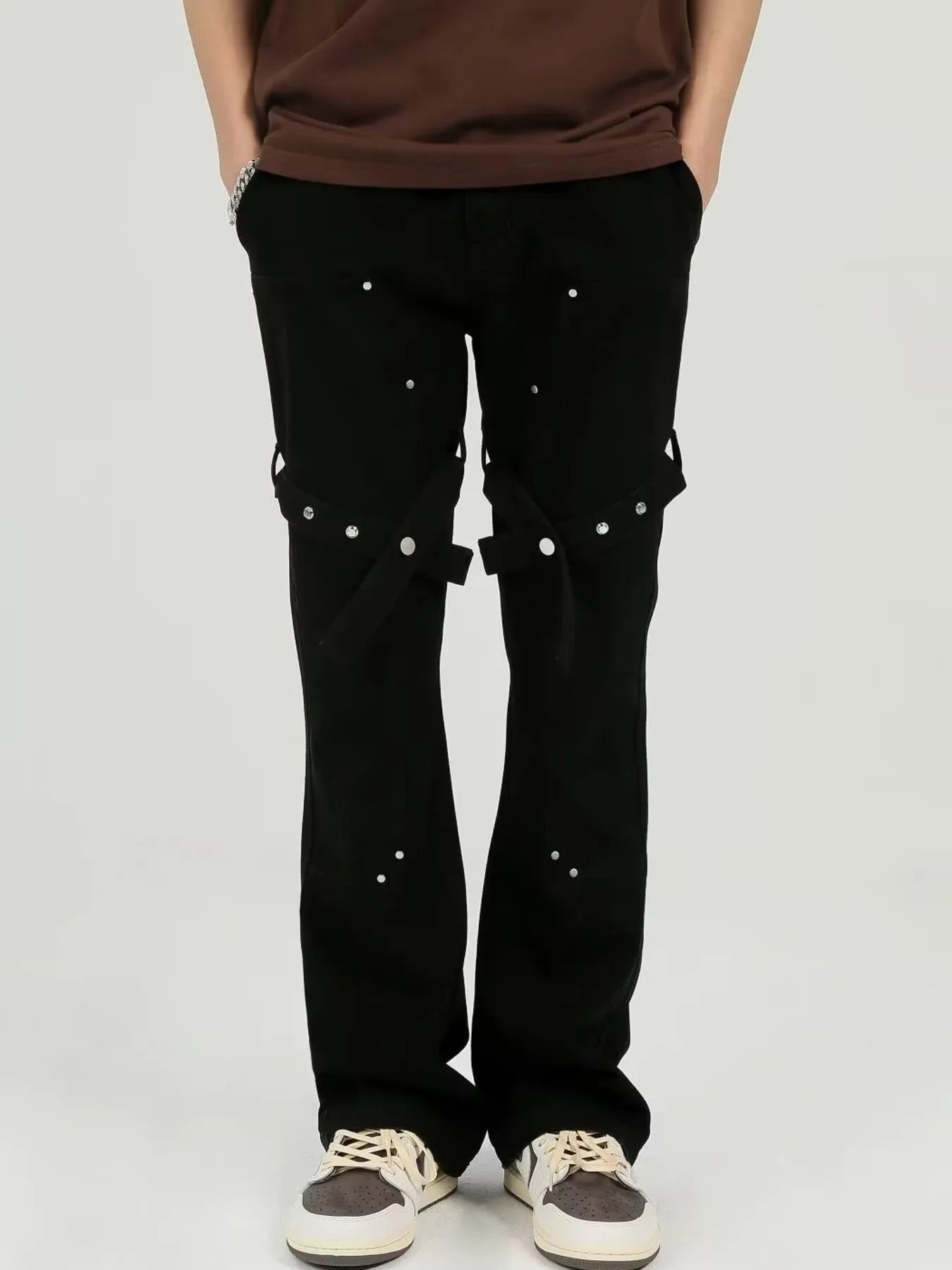 Men's Plus Size Studded Cargo Jeans