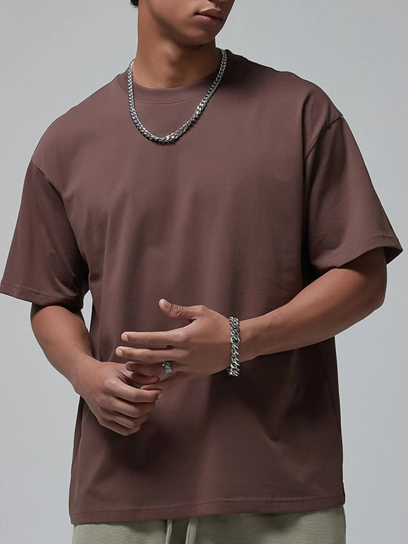 Men's Oversized Casual Round Neck T-Shirt