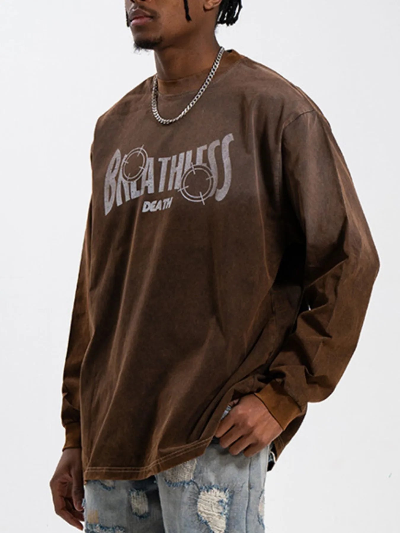 Men's Oversized Long Sleeve Graphic T-Shirt