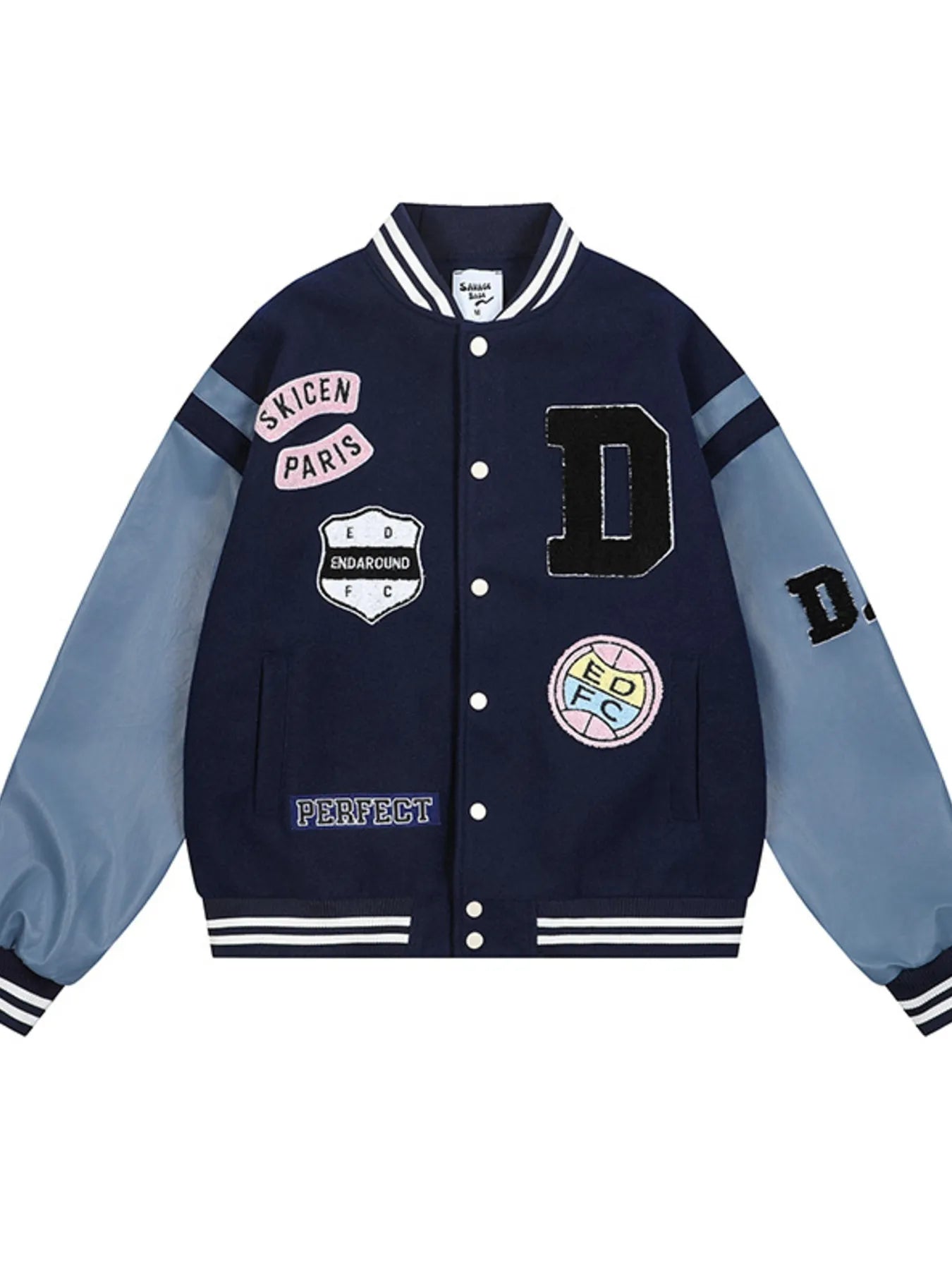 Men's Baseball Bomber Jacket with Patches