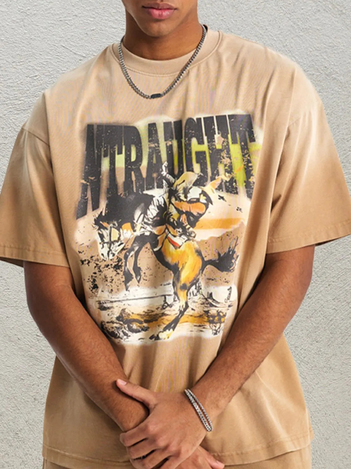 Men's Graphic Round Neck Oversized T-Shirt