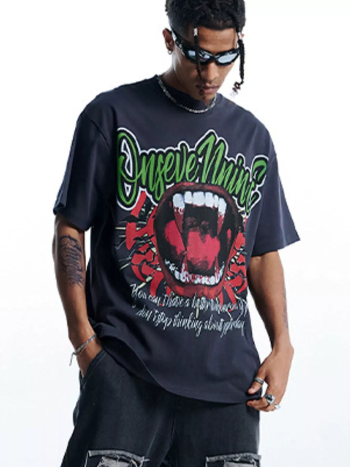 Men's Graphic Round Neck Oversized T-Shirt