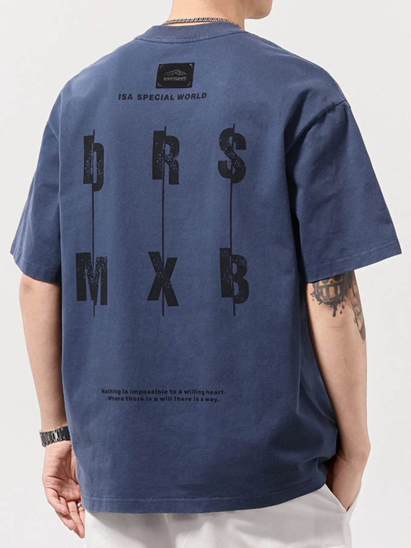 Men's Plus Size Round Neck Short Sleeve Oversized T-Shirt