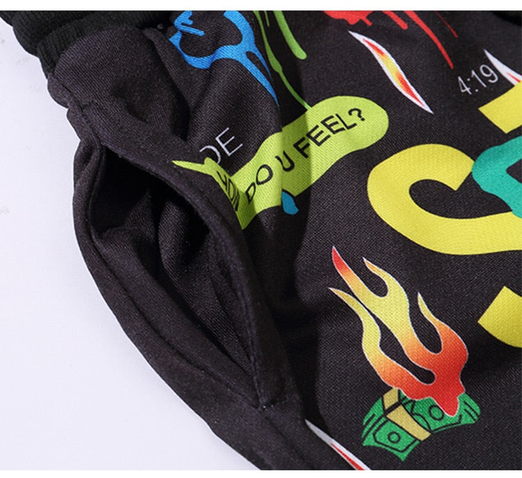 Men Shorts Hip Hop Bermuda Style Elastic Waist High Street Summer