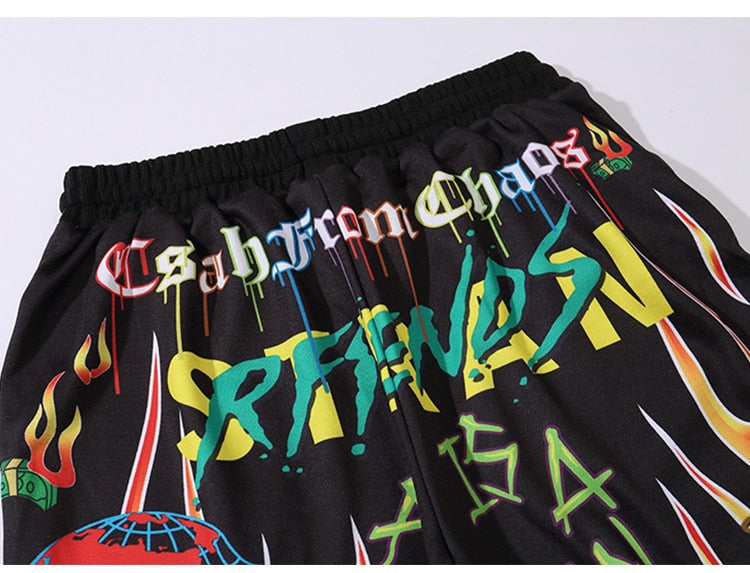 Men Shorts Hip Hop Bermuda Style Elastic Waist High Street Summer