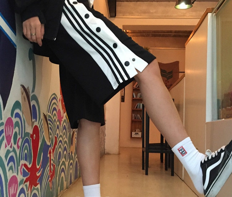 Hip Hop Retro Side Slip Fastener Shorts Men Casual Wear Sports Short